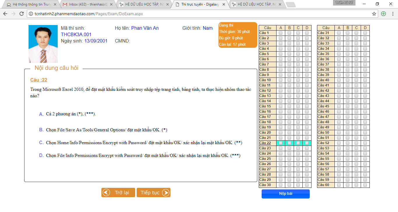 Hệ thống phần mềm thi trắc nghiệm online